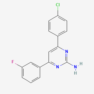 molecular formula C16H11ClFN3 B6347971 4-(4-Chlorophenyl)-6-(3-fluorophenyl)pyrimidin-2-amine CAS No. 1195977-40-2