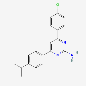 molecular formula C19H18ClN3 B6347981 4-(4-Chlorophenyl)-6-[4-(propan-2-yl)phenyl]pyrimidin-2-amine CAS No. 1354919-27-9