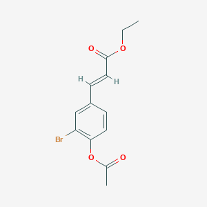 molecular formula C13H13BrO4 B6347983 (E)-3-(4-Acetoxy-3-bromo-phenyl)-acrylic acid ethyl ester, 95% CAS No. 1427690-50-3