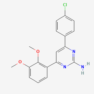 molecular formula C18H16ClN3O2 B6347988 4-(4-Chlorophenyl)-6-(2,3-dimethoxyphenyl)pyrimidin-2-amine CAS No. 1354922-55-6
