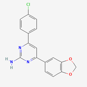 molecular formula C17H12ClN3O2 B6348002 4-(2H-1,3-Benzodioxol-5-yl)-6-(4-chlorophenyl)pyrimidin-2-amine CAS No. 1354934-95-4