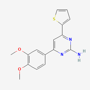 molecular formula C16H15N3O2S B6348013 4-(3,4-Dimethoxyphenyl)-6-(thiophen-2-yl)pyrimidin-2-amine CAS No. 1237747-14-6