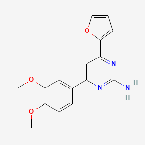 molecular formula C16H15N3O3 B6348022 4-(3,4-Dimethoxyphenyl)-6-(furan-2-yl)pyrimidin-2-amine CAS No. 1354935-47-9