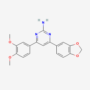 molecular formula C19H17N3O4 B6348023 4-(2H-1,3-Benzodioxol-5-yl)-6-(3,4-dimethoxyphenyl)pyrimidin-2-amine CAS No. 1354934-02-3