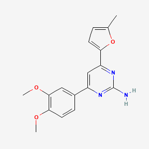 molecular formula C17H17N3O3 B6348024 4-(3,4-Dimethoxyphenyl)-6-(5-methylfuran-2-yl)pyrimidin-2-amine CAS No. 1354915-55-1