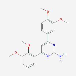 molecular formula C20H21N3O4 B6348031 4-(2,3-Dimethoxyphenyl)-6-(3,4-dimethoxyphenyl)pyrimidin-2-amine CAS No. 1354915-61-9