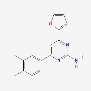 molecular formula C16H15N3O B6348032 4-(3,4-Dimethylphenyl)-6-(furan-2-yl)pyrimidin-2-amine CAS No. 1354923-73-1