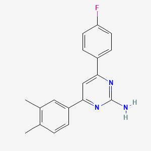 molecular formula C18H16FN3 B6348064 4-(3,4-二甲基苯基)-6-(4-氟苯基)嘧啶-2-胺 CAS No. 1354927-03-9