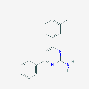 molecular formula C18H16FN3 B6348072 4-(3,4-二甲苯基)-6-(2-氟苯基)嘧啶-2-胺 CAS No. 1354915-74-4