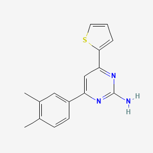molecular formula C16H15N3S B6348079 4-(3,4-Dimethylphenyl)-6-(thiophen-2-yl)pyrimidin-2-amine CAS No. 1354935-93-5