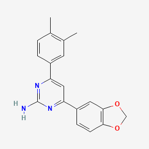 molecular formula C19H17N3O2 B6348091 4-(2H-1,3-Benzodioxol-5-yl)-6-(3,4-dimethylphenyl)pyrimidin-2-amine CAS No. 1354922-96-5