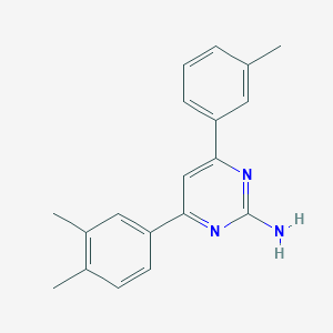 molecular formula C19H19N3 B6348112 4-(3,4-Dimethylphenyl)-6-(3-methylphenyl)pyrimidin-2-amine CAS No. 1354936-33-6