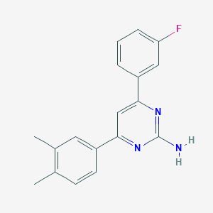 molecular formula C18H16FN3 B6348122 4-(3,4-Dimethylphenyl)-6-(3-fluorophenyl)pyrimidin-2-amine CAS No. 1354915-94-8