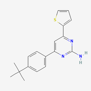 molecular formula C18H19N3S B6348141 4-(4-tert-Butylphenyl)-6-(thiophen-2-yl)pyrimidin-2-amine CAS No. 1354923-96-8
