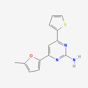 4-(5-Methylfuran-2-yl)-6-(thiophen-2-yl)pyrimidin-2-amine