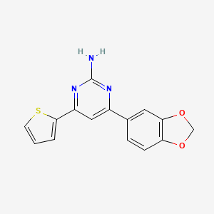 molecular formula C15H11N3O2S B6348156 4-(2H-1,3-Benzodioxol-5-yl)-6-(thiophen-2-yl)pyrimidin-2-amine CAS No. 1354916-21-4