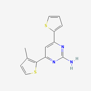 molecular formula C13H11N3S2 B6348162 4-(3-Methylthiophen-2-yl)-6-(thiophen-2-yl)pyrimidin-2-amine CAS No. 1354923-07-1
