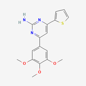 molecular formula C17H17N3O3S B6348171 4-(Thiophen-2-yl)-6-(3,4,5-trimethoxyphenyl)pyrimidin-2-amine CAS No. 1237747-13-5