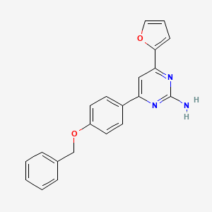 molecular formula C21H17N3O2 B6348172 4-[4-(Benzyloxy)phenyl]-6-(furan-2-yl)pyrimidin-2-amine CAS No. 1354929-97-7