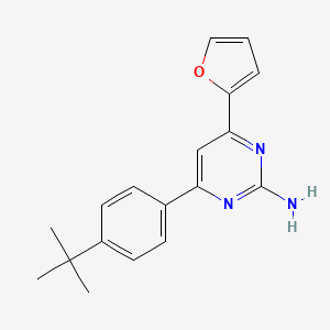molecular formula C18H19N3O B6348174 4-(4-tert-Butylphenyl)-6-(furan-2-yl)pyrimidin-2-amine CAS No. 1354916-53-2
