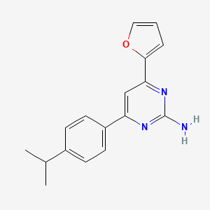 molecular formula C17H17N3O B6348190 4-(Furan-2-yl)-6-[4-(propan-2-yl)phenyl]pyrimidin-2-amine CAS No. 1354923-28-6