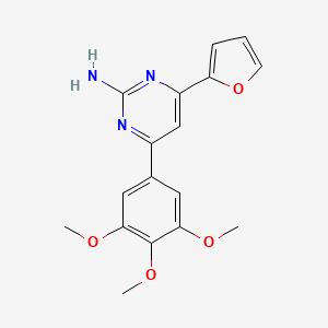 molecular formula C17H17N3O4 B6348199 4-(呋喃-2-基)-6-(3,4,5-三甲氧基苯基)嘧啶-2-胺 CAS No. 1123508-84-8