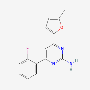 molecular formula C15H12FN3O B6348206 4-(2-Fluorophenyl)-6-(5-methylfuran-2-yl)pyrimidin-2-amine CAS No. 1354937-50-0