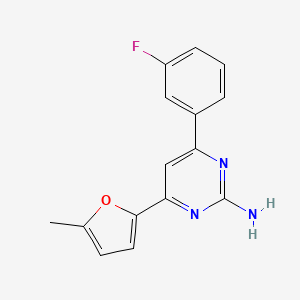 molecular formula C15H12FN3O B6348215 4-(3-Fluorophenyl)-6-(5-methylfuran-2-yl)pyrimidin-2-amine CAS No. 1354937-77-1