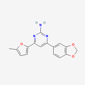 molecular formula C16H13N3O3 B6348219 4-(2H-1,3-Benzodioxol-5-yl)-6-(5-methylfuran-2-yl)pyrimidin-2-amine CAS No. 1354924-78-9