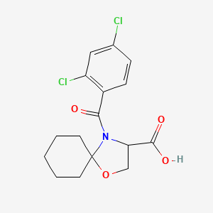 molecular formula C16H17Cl2NO4 B6348220 4-(2,4-Dichlorobenzoyl)-1-oxa-4-azaspiro[4.5]decane-3-carboxylic acid CAS No. 1326812-19-4