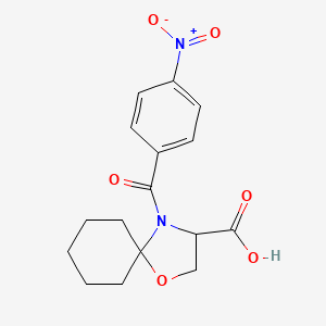 molecular formula C16H18N2O6 B6348225 4-(4-Nitrobenzoyl)-1-oxa-4-azaspiro[4.5]decane-3-carboxylic acid CAS No. 1326809-24-8