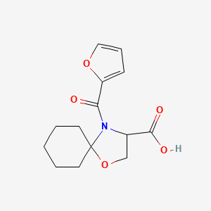 molecular formula C14H17NO5 B6348227 4-(Furan-2-carbonyl)-1-oxa-4-azaspiro[4.5]decane-3-carboxylic acid CAS No. 1326813-75-5