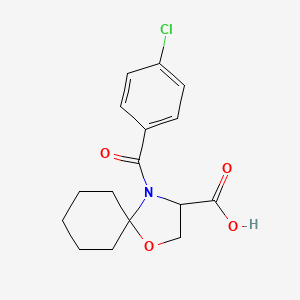 molecular formula C16H18ClNO4 B6348231 4-(4-Chlorobenzoyl)-1-oxa-4-azaspiro[4.5]decane-3-carboxylic acid CAS No. 1326814-10-1