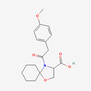 molecular formula C18H23NO5 B6348255 4-[2-(4-Methoxyphenyl)acetyl]-1-oxa-4-azaspiro[4.5]decane-3-carboxylic acid CAS No. 1326811-36-2