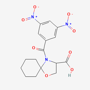 molecular formula C16H17N3O8 B6348257 4-(3,5-Dinitrobenzoyl)-1-oxa-4-azaspiro[4.5]decane-3-carboxylic acid CAS No. 1326808-26-7