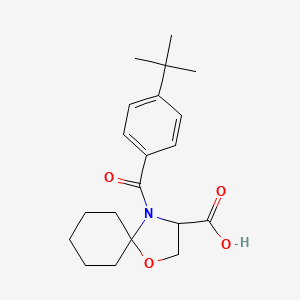 molecular formula C20H27NO4 B6348262 4-(4-tert-Butylbenzoyl)-1-oxa-4-azaspiro[4.5]decane-3-carboxylic acid CAS No. 1326814-26-9