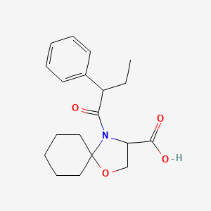 molecular formula C19H25NO4 B6348265 4-(2-Phenylbutanoyl)-1-oxa-4-azaspiro[4.5]decane-3-carboxylic acid CAS No. 1326813-81-3