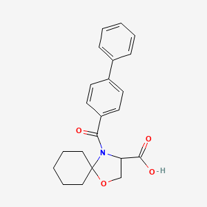 molecular formula C22H23NO4 B6348281 4-(4-Phenylbenzoyl)-1-oxa-4-azaspiro[4.5]decane-3-carboxylic acid CAS No. 1326811-84-0
