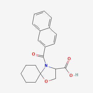 molecular formula C20H21NO4 B6348287 4-(Naphthalene-2-carbonyl)-1-oxa-4-azaspiro[4.5]decane-3-carboxylic acid CAS No. 1326814-74-7