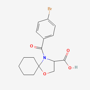 molecular formula C16H18BrNO4 B6348296 4-(4-溴苯甲酰基)-1-氧杂-4-氮杂螺[4.5]癸烷-3-羧酸 CAS No. 1326811-39-5