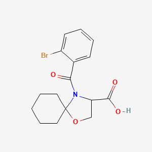 molecular formula C16H18BrNO4 B6348299 4-(2-Bromobenzoyl)-1-oxa-4-azaspiro[4.5]decane-3-carboxylic acid CAS No. 1326810-50-7