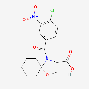 molecular formula C16H17ClN2O6 B6348323 4-(4-Chloro-3-nitrobenzoyl)-1-oxa-4-azaspiro[4.5]decane-3-carboxylic acid CAS No. 1326813-84-6