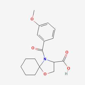 molecular formula C17H21NO5 B6348331 4-(3-Methoxybenzoyl)-1-oxa-4-azaspiro[4.5]decane-3-carboxylic acid CAS No. 1326810-36-9