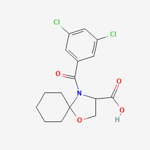 molecular formula C16H17Cl2NO4 B6348339 4-(3,5-Dichlorobenzoyl)-1-oxa-4-azaspiro[4.5]decane-3-carboxylic acid CAS No. 1326810-40-5