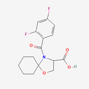molecular formula C16H17F2NO4 B6348352 4-(2,4-Difluorobenzoyl)-1-oxa-4-azaspiro[4.5]decane-3-carboxylic acid CAS No. 1326810-07-4