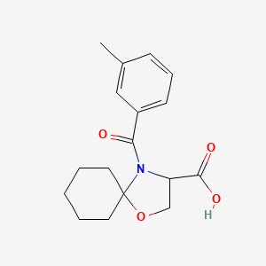 molecular formula C17H21NO4 B6348365 4-(3-Methylbenzoyl)-1-oxa-4-azaspiro[4.5]decane-3-carboxylic acid CAS No. 1326808-28-9