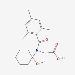 molecular formula C19H25NO4 B6348388 4-(2,4,6-Trimethylbenzoyl)-1-oxa-4-azaspiro[4.5]decane-3-carboxylic acid CAS No. 1326813-90-4