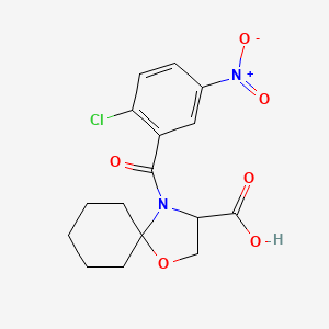 molecular formula C16H17ClN2O6 B6348394 4-(2-Chloro-5-nitrobenzoyl)-1-oxa-4-azaspiro[4.5]decane-3-carboxylic acid CAS No. 1326809-34-0