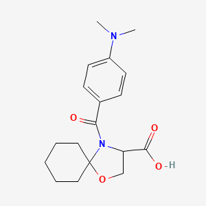 molecular formula C18H24N2O4 B6348396 4-[4-(Dimethylamino)benzoyl]-1-oxa-4-azaspiro[4.5]decane-3-carboxylic acid CAS No. 1326808-88-1