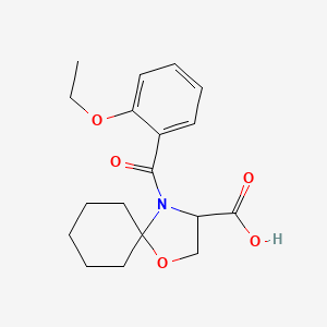 molecular formula C18H23NO5 B6348399 4-(2-Ethoxybenzoyl)-1-oxa-4-azaspiro[4.5]decane-3-carboxylic acid CAS No. 1326810-57-4